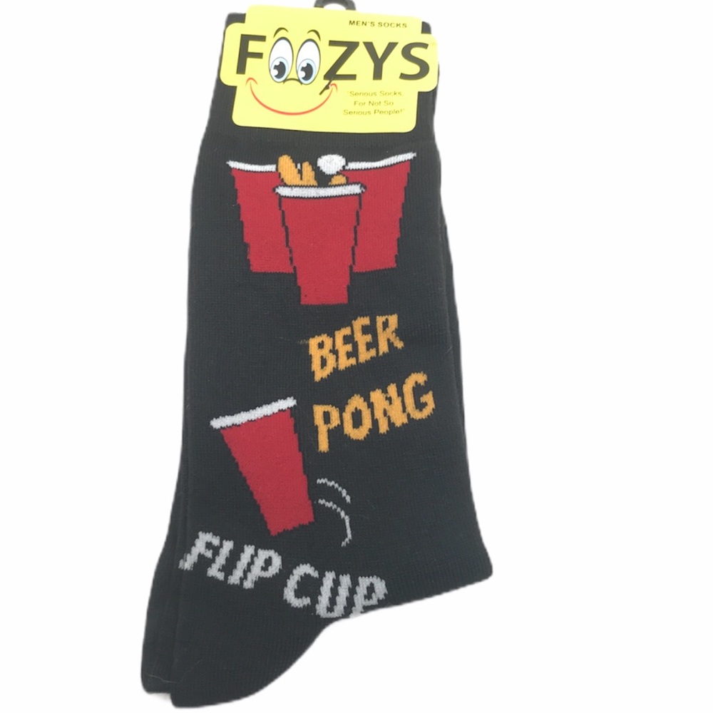 Foozys Beer Pong Socks, Black, Red